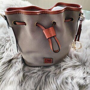 Dooney & Bourke Small Drawstring Bag (Pebble Grain Leather), Taupe
